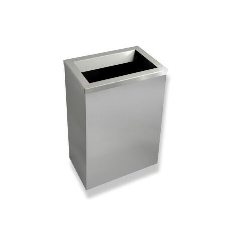 Poubelle de 50 L, couvercle avec ouverture de dépôt / acier inoxydable brossé #1