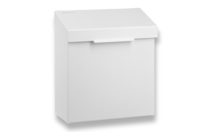 Poubelle pour déchets hygiéniques 4,5 L, série R1 / acier inoxydable blanc mat