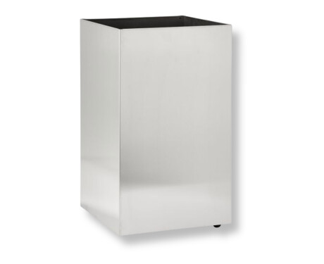 Poubelle de 60 L carrée à placer sous le plan de travail, sur roulettes / acier inoxydable brossé