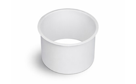 Collier de poubelle à poser sur plan de travail, rond, Ø 150 / acier inoxydable blanc mat
