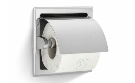 Porte-papier hygiénique / à encastrer / acier poli