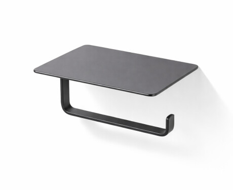 Porte-papier toilette / avec étagère / noir mat
