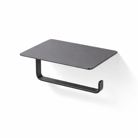 Porte-papier toilette / avec étagère / noir mat #1