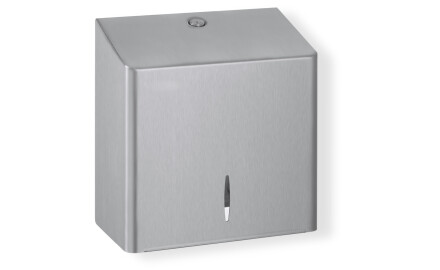 Distributeur carré pour papier toilette en rouleau, Ø max. 19 cm, série R10 / acier inoxydable brossé