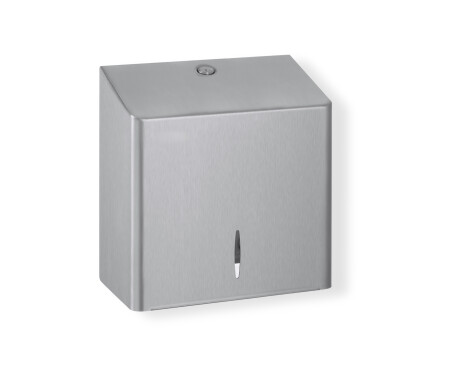 Distributeur carré pour papier toilette en rouleau, Ø max. 19 cm, série R10 / acier inoxydable brossé