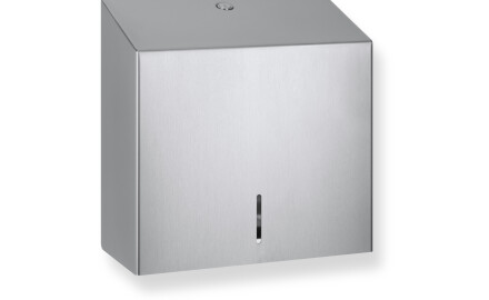 Distributeur carré pour papier toilette en rouleau, Ø max. 19 cm, série R1 / acier brossé