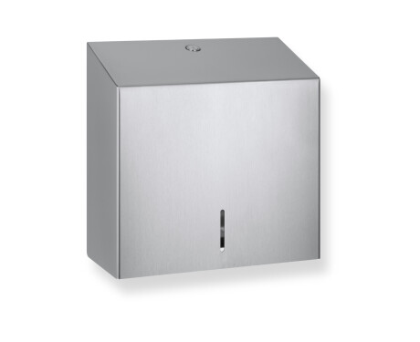 Distributeur carré pour papier toilette en rouleau, Ø max. 19 cm, série R1 / acier brossé