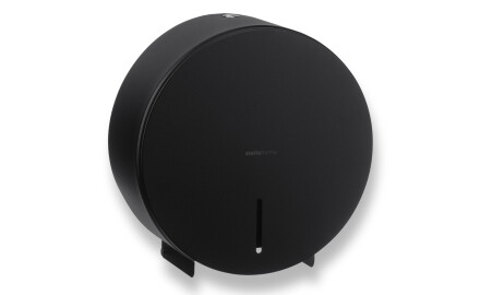 Distributeur rond pour papier toilette en rouleau, Ø max. 19 cm, série R1 / acier inoxydable noir mat