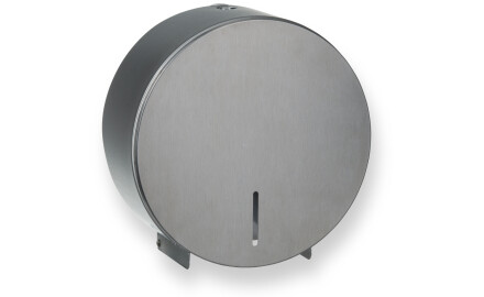 Distributeur rond pour papier toilette en rouleau, Ø max. 19 cm, série R1 / acier inoxydable brossé