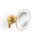 Miroir de maquillage grossissant 3x, rond, éclairage LED couleur chaude/froide, inclinable, double bras articulé / finition dorée brillante #1