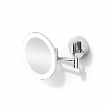 Miroir de maquillage grossissant 3x, rond, éclairage LED avec réglage continu de la couleur de la lumière, inclinable, double bras articulé / chromé #1