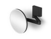 Miroir de maquillage grossissant 5x, rond, éclairage LED avec réglage continu de la couleur de la lumière, inclinable, double bras articulé / noir mat