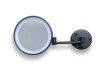 Miroir de maquillage grossissant 3x, rond, éclairage LED à lumière neutre, inclinable, double bras articulé / noir mat