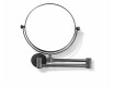 Miroir de maquillage droit / grossissant 3x, rond, inclinable, à double bras articulé / noir mat
