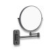 Miroir de maquillage droit / grossissant 3x, rond, inclinable, à double bras articulé / noir mat #1