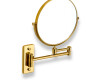 Miroir de courtoisie droit / grossissant 3x, rond, inclinable, à double bras articulé / finition dorée brillante