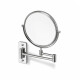 Miroir de maquillage droit / grossissant 3x, rond, rabattable, à double bras articulé / chromé #1