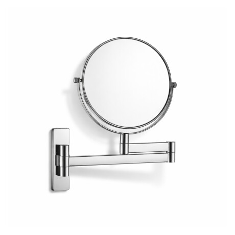 Miroir de maquillage droit / grossissant 3x, rond, rabattable, à double bras articulé / chromé #1