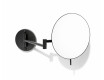 Miroir de maquillage grossissant 3x, rond, rabattable, à double bras articulé / noir mat