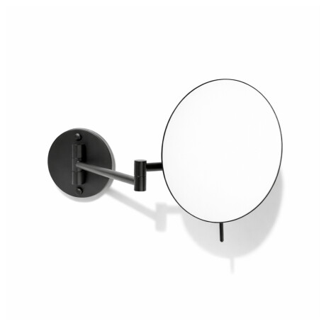 Miroir de maquillage grossissant 3x, rond, rabattable, à double bras articulé / noir mat #1