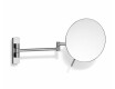 Miroir de maquillage grossissant 3x, rond, rabattable, à double bras articulé / chromé