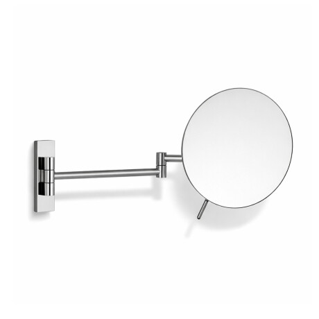 Miroir de maquillage grossissant 3x, rond, rabattable, à double bras articulé / chromé #1