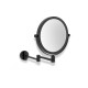 Miroir de maquillage droit / grossissant 3x, rond, inclinable, à double bras articulé / noir mat #1