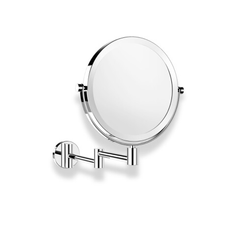Miroir de maquillage droit / grossissant 3x, rond, rabattable, à double bras articulé / chromé #1