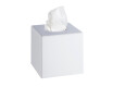 Distributeur de mouchoirs en papier - forme cubique / ABS blanc brillant