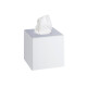 Distributeur de mouchoirs en papier - forme cubique / ABS blanc brillant #1