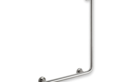 Barre d'appui pour personnes en situation de handicap Ø32 STANDARD type L, 55 x 77 gauche / acier inoxydable brossé
