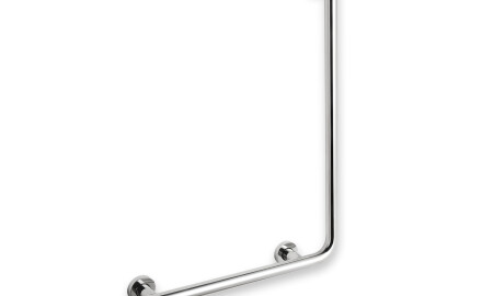 Barre d'appui pour personnes en situation de handicap Ø32 STANDARD type L, 55 x 77 gauche / acier inoxydable poli