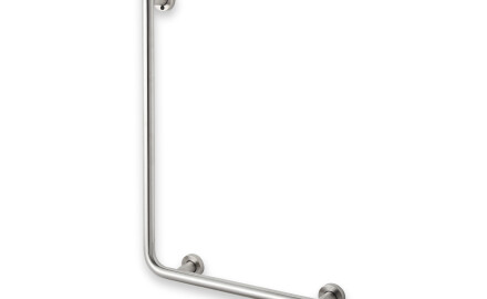 Barre d'appui pour personnes en situation de handicap Ø32 STANDARD type L, 55 x 77 droite / acier inoxydable brossé