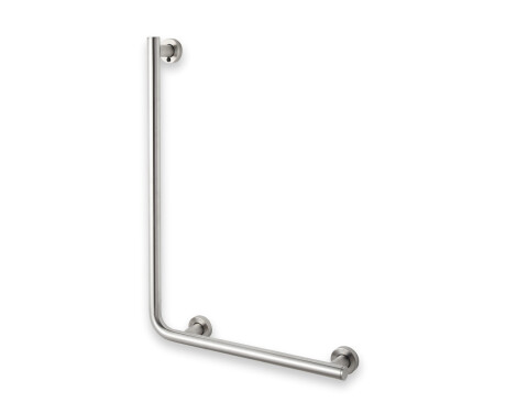 Barre d'appui pour personnes en situation de handicap Ø32 STANDARD type L, 55 x 77 droite / acier inoxydable brossé