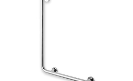 Barre d'appui pour personnes en situation de handicap Ø32 STANDARD type L, 55 x 77 droite / acier inoxydable poli