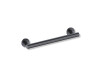 Barre d'appui pour personnes en situation de handicap, Ø 32, droite, PREMIUM - 40 cm / acier inoxydable noir mat