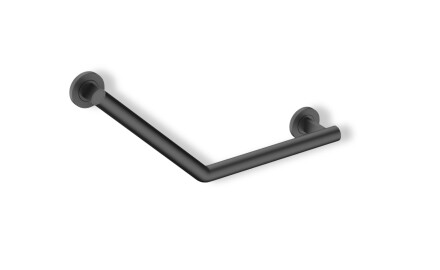Barre d'appui pour personnes en situation de handicap, Ø 32, à angle de 135°, PREMIUM / acier inoxydable noir mat