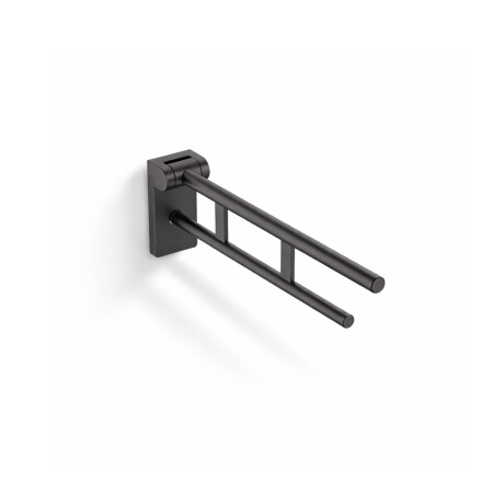 Barre d'appui pour personnes en situation de handicap, Ø 32, rabattable, modèle PREMIUM - 60 cm / acier inoxydable, noir mat #1