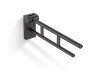 Barre d'appui pour personnes en situation de handicap, Ø 32, rabattable, modèle PREMIUM - 70 cm / acier inoxydable, noir mat