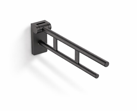 Barre d'appui pour personnes en situation de handicap, Ø 32, rabattable, modèle PREMIUM - 70 cm / acier inoxydable, noir mat