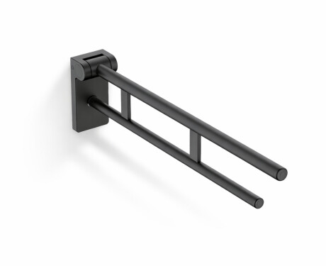 Barre d'appui pour personnes en situation de handicap, Ø 32, rabattable, modèle PREMIUM - 80 cm / acier inoxydable, noir mat