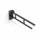 Barre d'appui pour personnes en situation de handicap, Ø 32, rabattable, modèle PREMIUM - 80 cm / acier inoxydable, noir mat #1