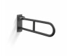 Barre d'appui pour personnes en situation de handicap, Ø 32, courbée et rabattable, modèle STANDARD - 60 cm / acier inoxydable, noir mat