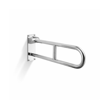 Barre d'appui pour personnes en situation de handicap, Ø 32, courbée et rabattable, modèle STANDARD - 60 cm / acier inoxydable poli #1