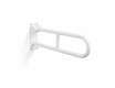 Barre d'appui pour personnes en situation de handicap, Ø 32, courbée et rabattable, modèle STANDARD - 60 cm / acier inoxydable, blanc mat