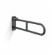 Barre d'appui pour personnes en situation de handicap, Ø 32, courbée et rabattable, modèle STANDARD - 70 cm / acier inoxydable, noir mat #1