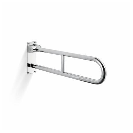 Barre d'appui pour personnes en situation de handicap, Ø 32, courbée et rabattable, modèle STANDARD - 70 cm / acier inoxydable poli #1