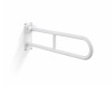 Barre d'appui pour personnes en situation de handicap, Ø 32, courbée et rabattable, modèle STANDARD - 70 cm / acier inoxydable, blanc mat