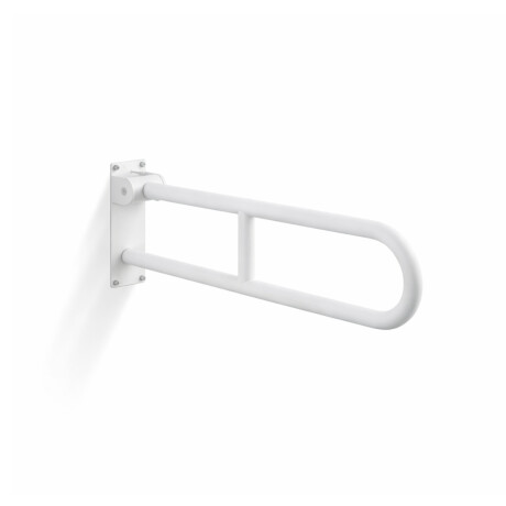 Barre d'appui pour personnes en situation de handicap, Ø 32, courbée et rabattable, modèle STANDARD - 70 cm / acier inoxydable, blanc mat #1