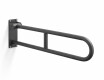 Barre d'appui pour personnes en situation de handicap, Ø 32, courbée et rabattable, modèle STANDARD - 80 cm / acier inoxydable, noir mat